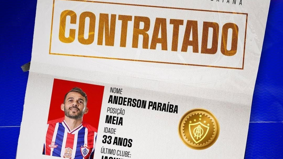 Itabaiana anuncia contratação do meia Anderson Paraíba, ex-América-RN e Botafogo-PB