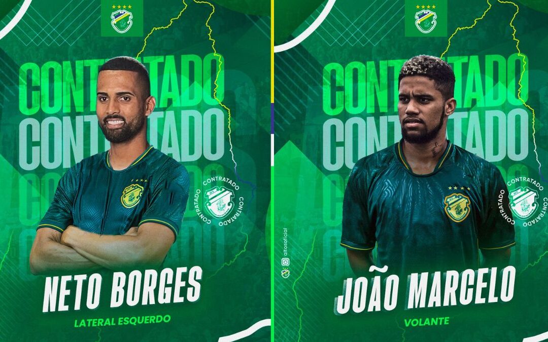 Altos anuncia o lateral-esquerdo Neto Borges e o volante João Marcelo