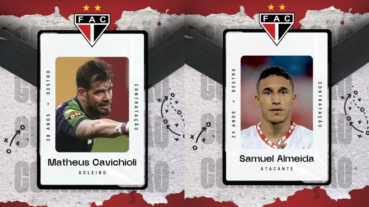 Ferroviário anuncia goleiro Matheus Cavichioli, ex-América-MG, e atacante Samuel Almeida, que estava no Potiguar