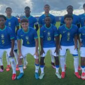 Seleção Brasileira sub-17 em amistoso - Brasil x Equador - Na foto, Zé Lucas, Ruan Pablo e Jampa