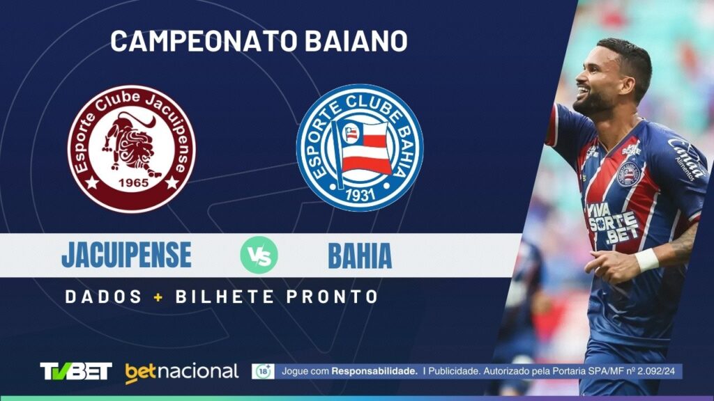 Jacuipense x Bahia: tempo real, onde assistir, horário, escalações e palpites