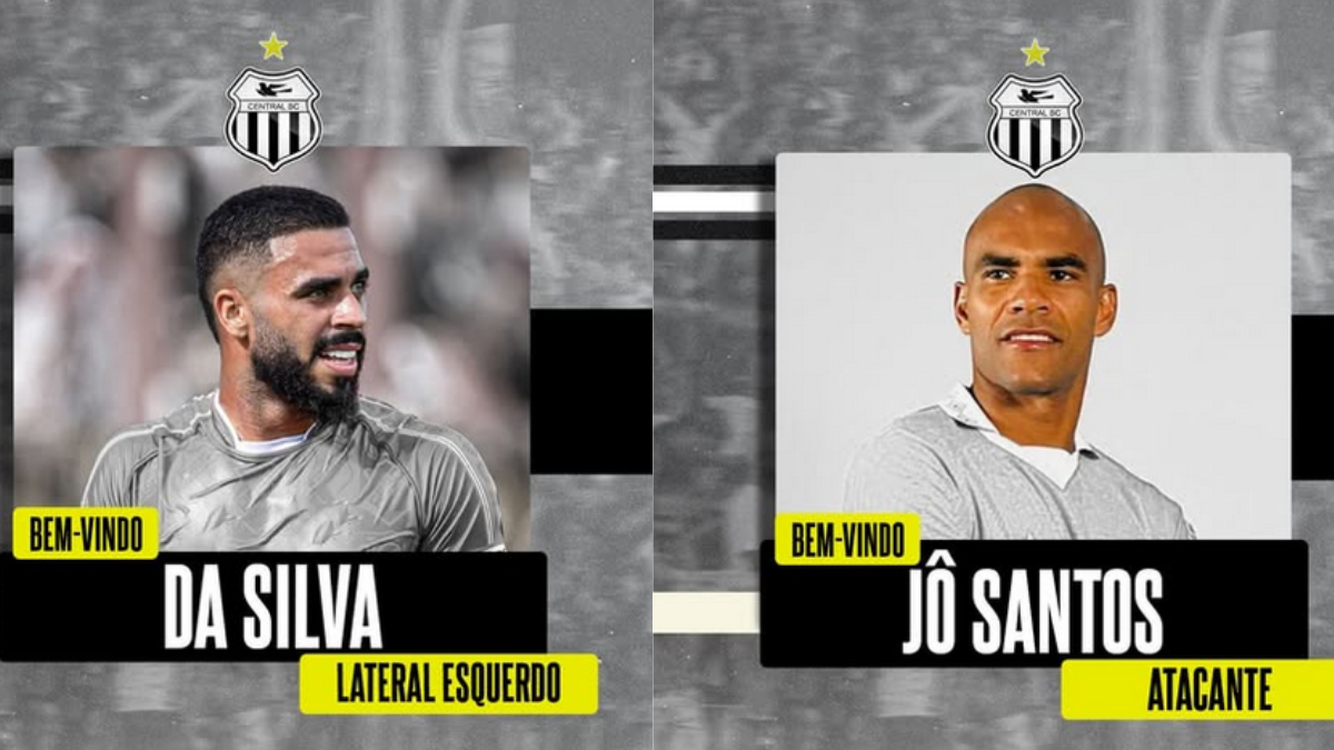 Central anuncia o lateral-esquerdo Da Silva, ex-Treze, e o atacante Jô Santos, ex-Campinense