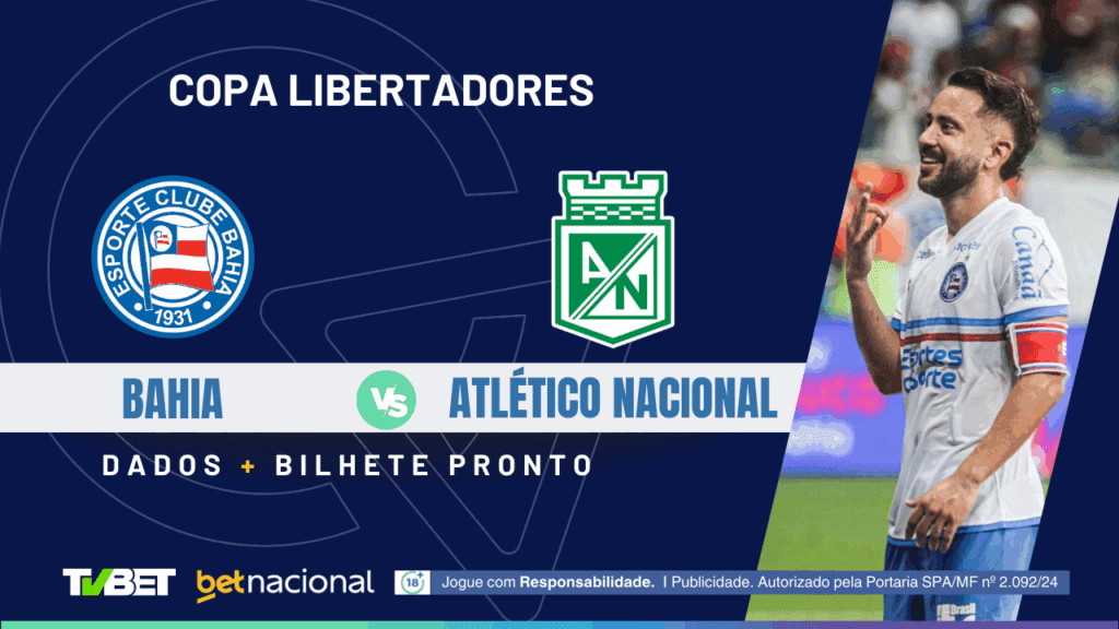 Bahia x Atlético Nacional: tempo real, onde assistir ao vivo, horário, escalações e palpites