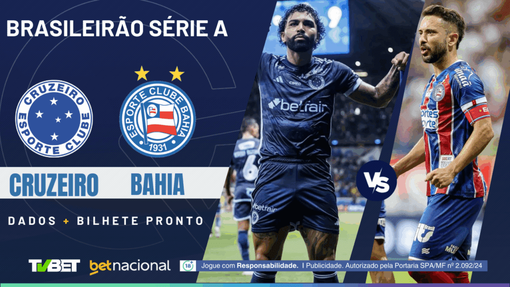 Cruzeiro x Bahia: tempo real, onde assistir, horário, escalações e palpites