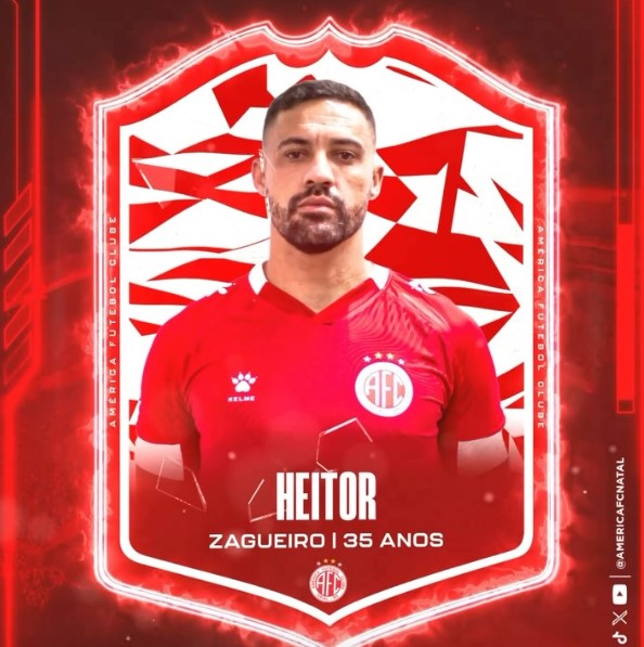 América-RN anuncia contratação do zagueiro Heitor, que estava no Ypiranga-RS