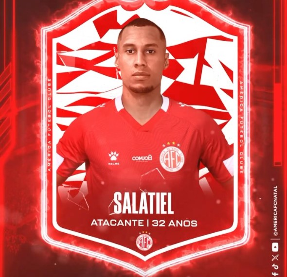 América-RN oficializa contratação do centroavante Salatiel, ex-Náutico e Sampaio Corrêa