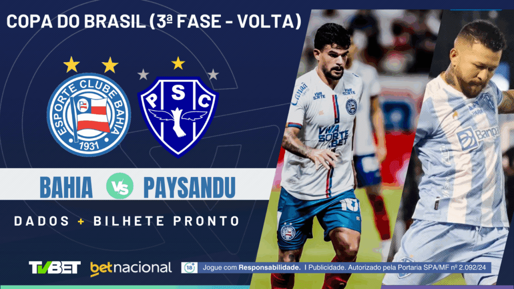 Bahia x Paysandu: tempo real, onde assistir, horário, escalações e palpites