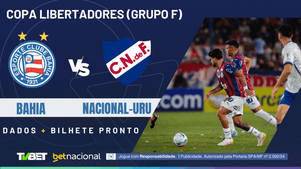 Bahia x Nacional-URU: tempo real, onde assistir, horário, escalações e palpites