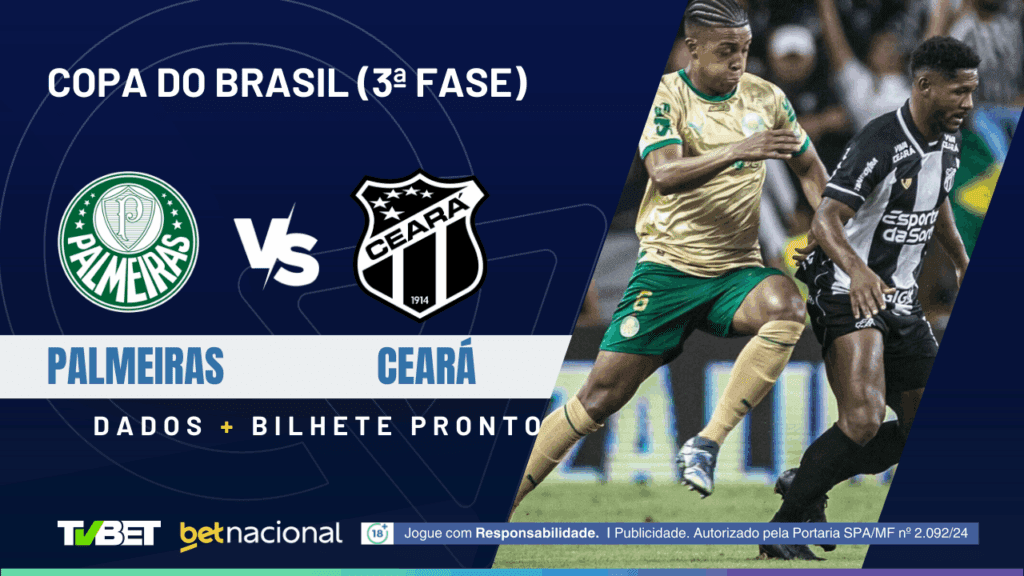 Palmeiras x Ceará: tempo real, onde assistir ao vivo, horário, escalações e palpites