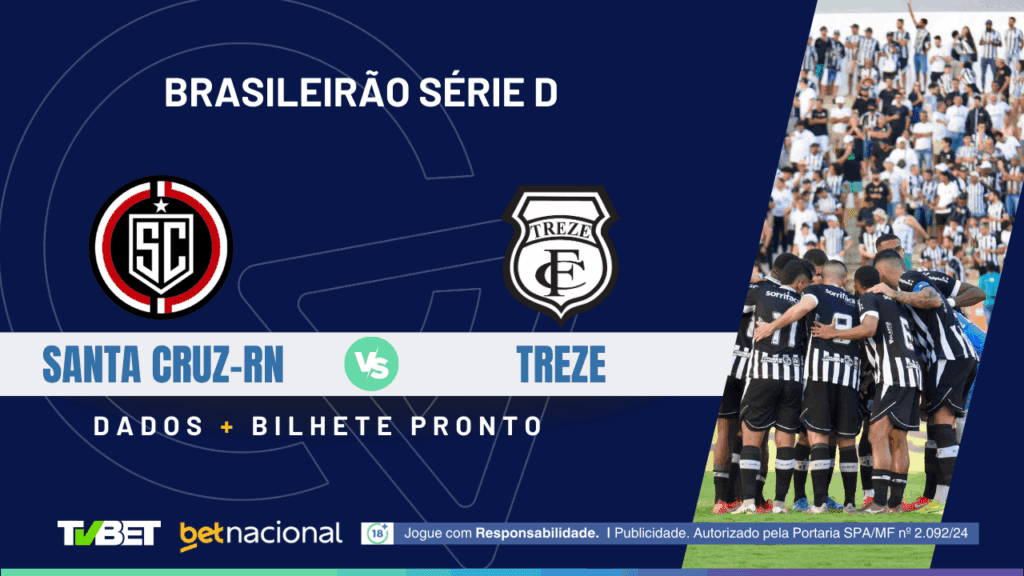 Santa Cruz-RN x Treze: tempo real, onde assistir ao vivo, horário, escalações e palpites