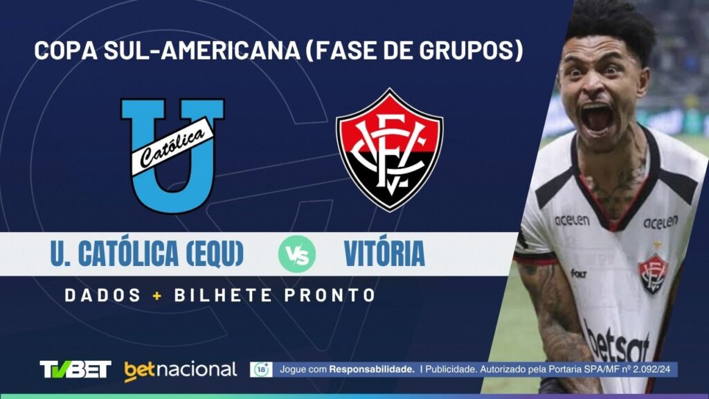 U. Católica-EQU x Vitória: onde assistir, tempo real, horário, escalações e palpites