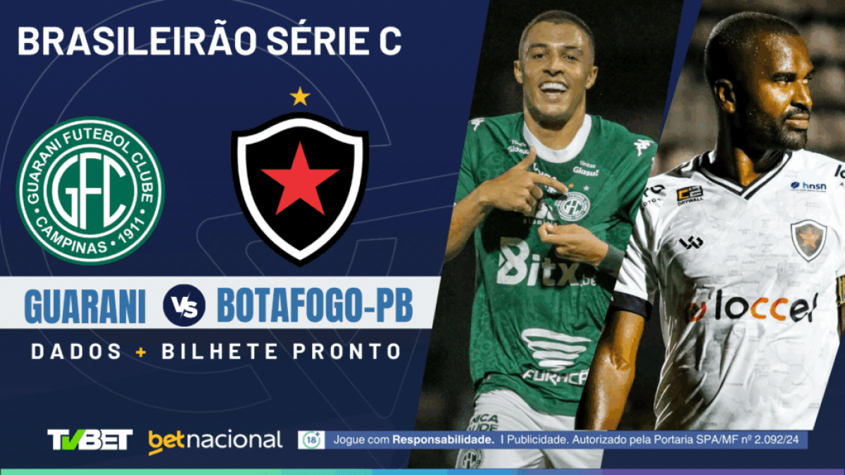 Guarani x Botafogo-PB: tempo real, onde assistir, horário, escalações e palpites