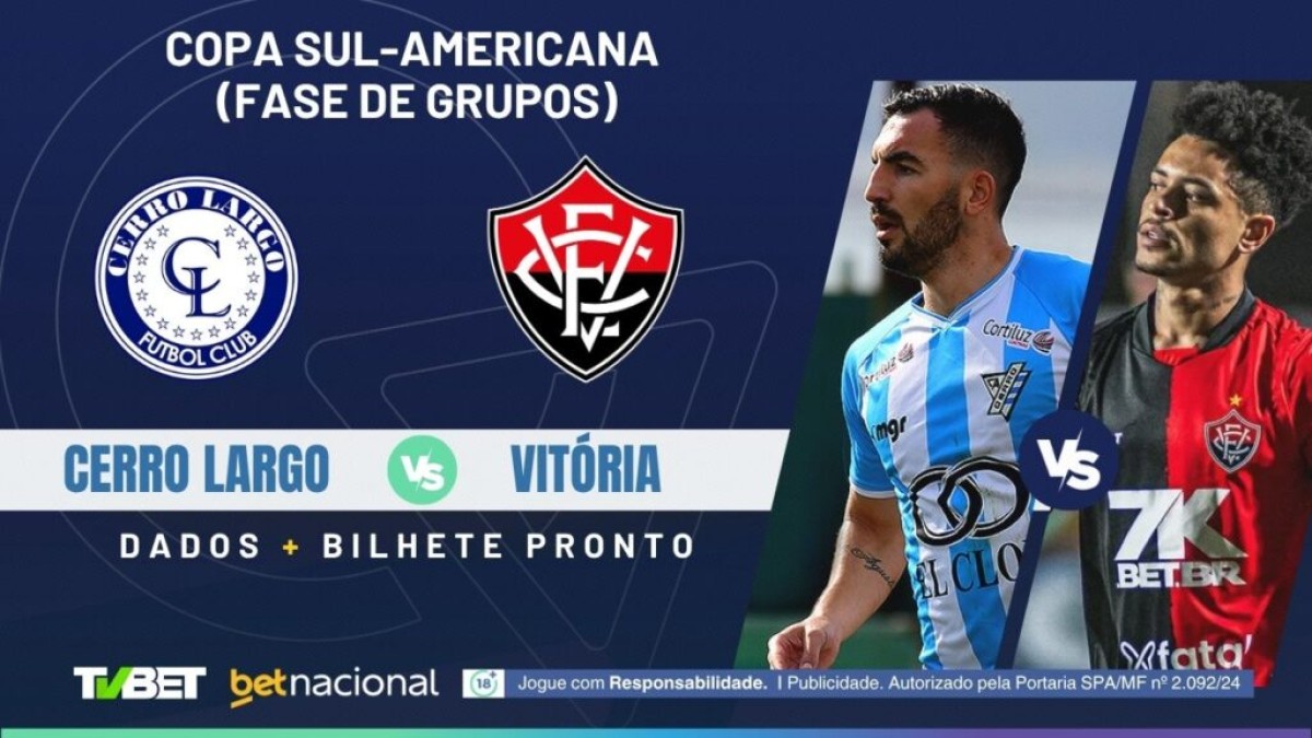 Cerro Largo x Vitória: onde assistir, tempo real, horário, escalações e palpites