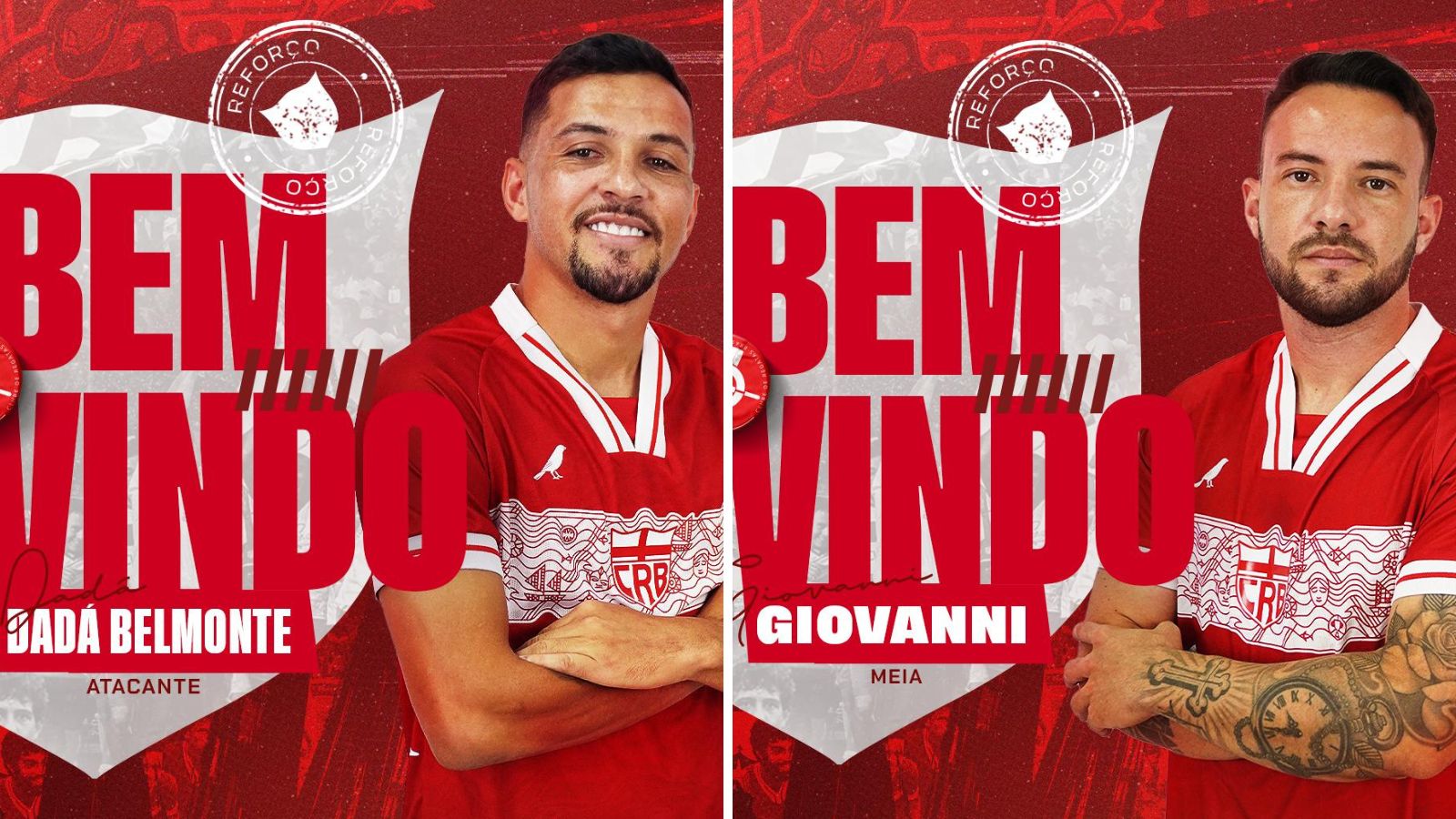 CRB oficializa as contratações do atacante Dadá Belmonte, ex-Náutico, e do meia Giovanni, ex-Sport