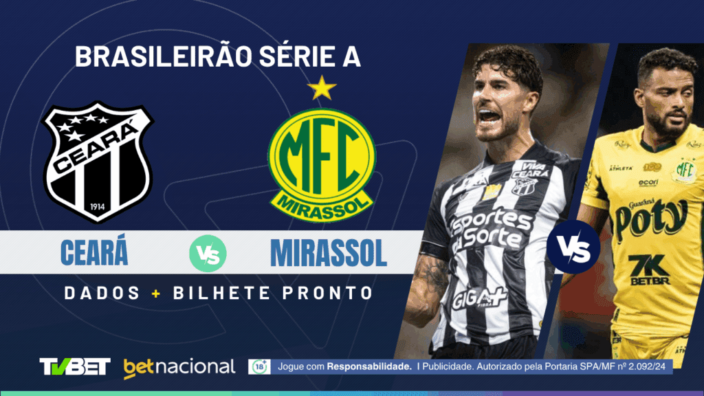 Ceará x Mirassol: tempo real, onde assistir, horário, escalações e palpites