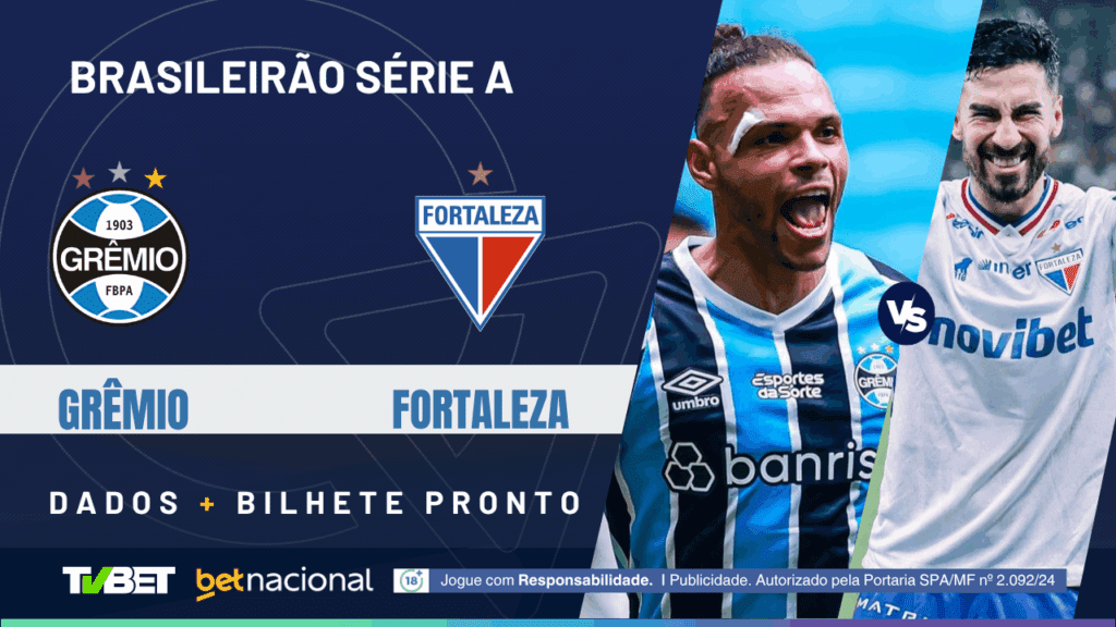 Grêmio x Fortaleza: tempo real, onde assistir, horário, escalações e palpites