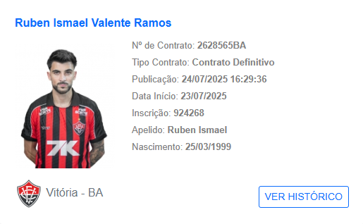 Rúben Ismael, volante no Vitória - Foto: Reprodução