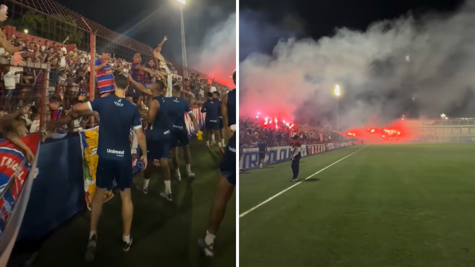 Torcida do Fortaleza apoia o time em treino aberto antes do jogo contra o RB Bragantino