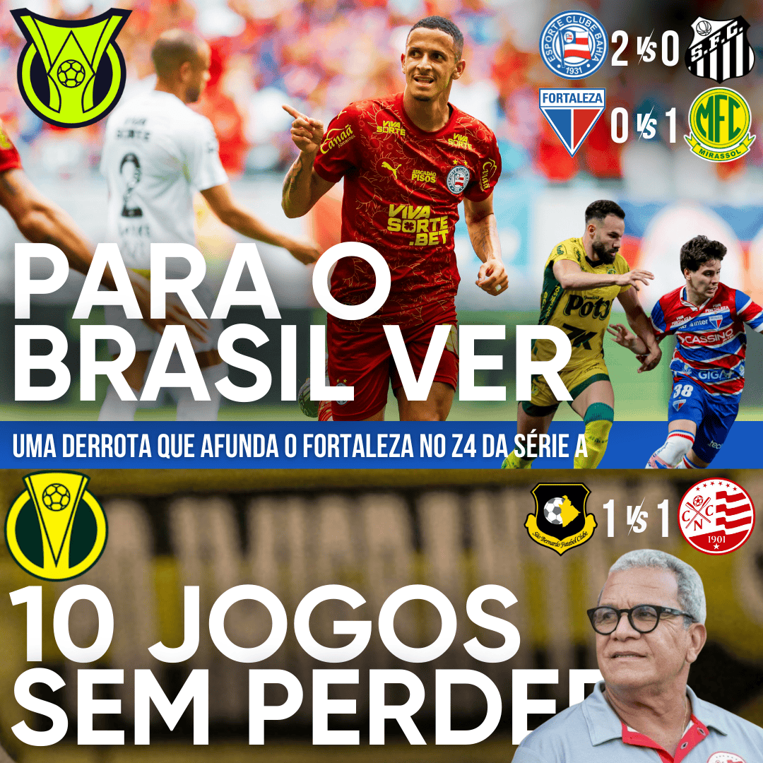 PÓS-JOGO – BAHIA BATE O SANTOS, FORTALEZA AMARGA MAIS UMA DERROTA e NÁUTICO SEGUE SEM PERDER