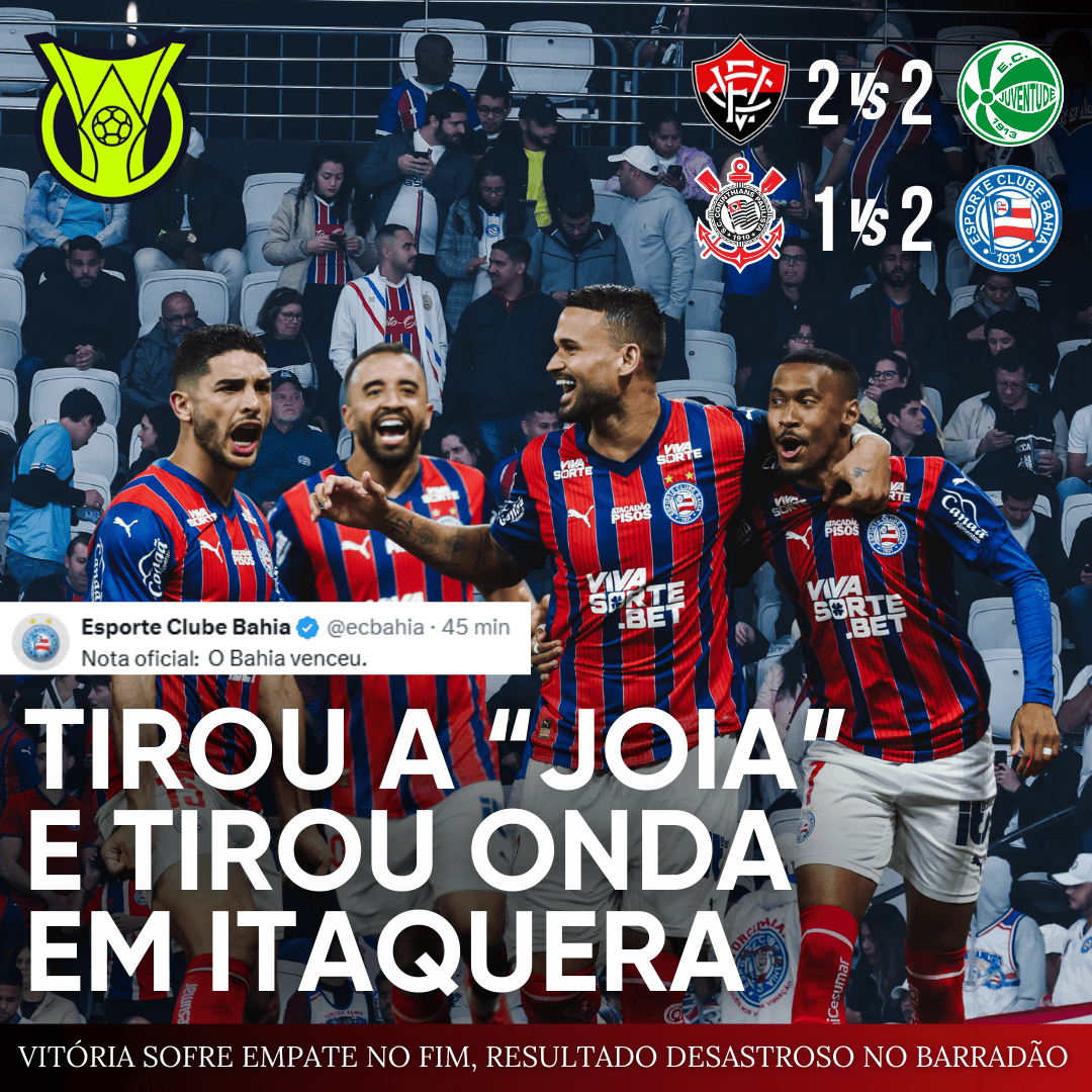 PÓS-JOGO – BAHIA TRIUNFA NA NEO QUÍMICA ARENA, VITÓRIA SOFRE MAIS UMA VEZ NO BARRADÃO