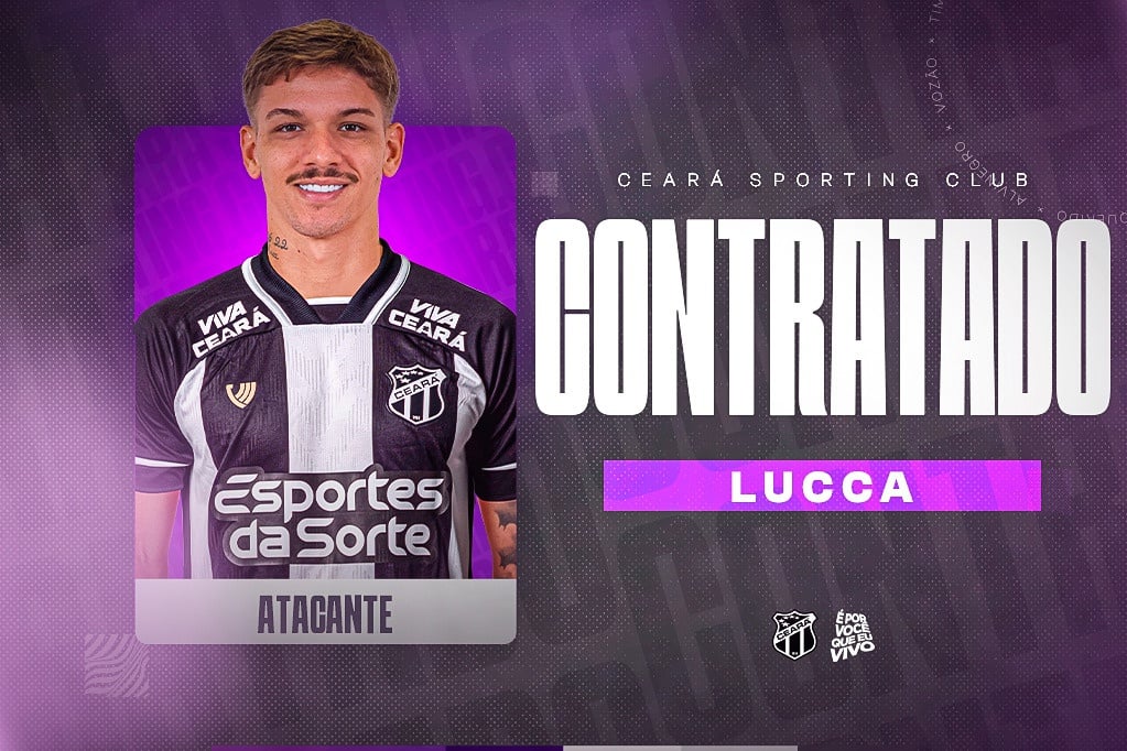 Ceará anuncia contratação do centroavante Lucca, ex-Internacional
