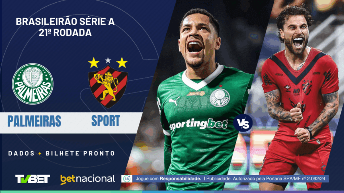 Palmeiras x Sport: tempo real, onde assistir, horário, escalações e palpites