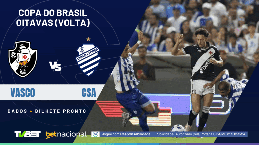Vasco x CSA: tempo real, onde assistir, horário, escalações e palpites
