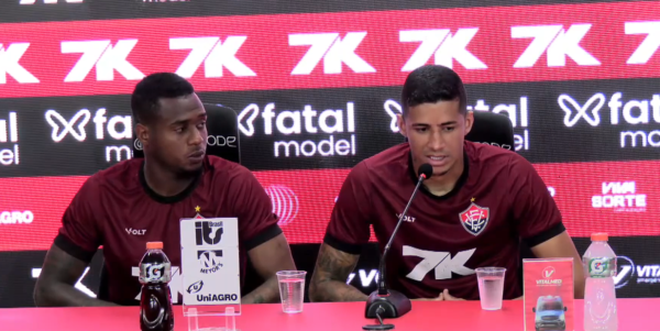 Dudu e Camutanga são apresentados no Vitória - Foto: Reprodução/TV Vitória