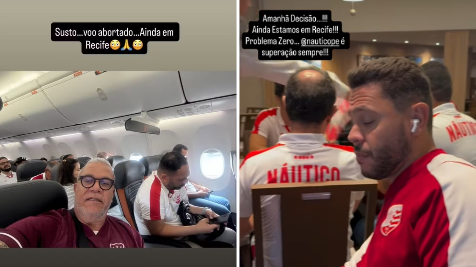 Voo com a delegação do Náutico apresenta problema e atrasa viagem para São Paulo