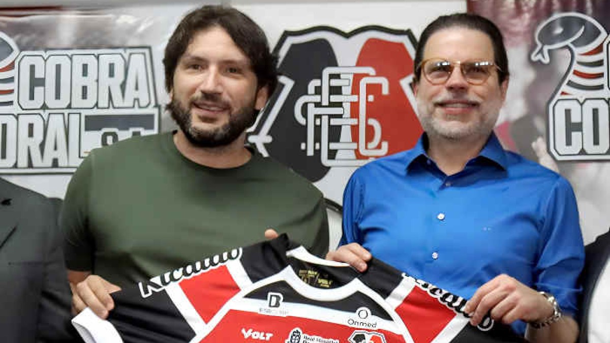 Iran Barbosa, investidor da SAF do Santa Cruz, e Bruno Rodrigues, atual presidente do Santa Cruz