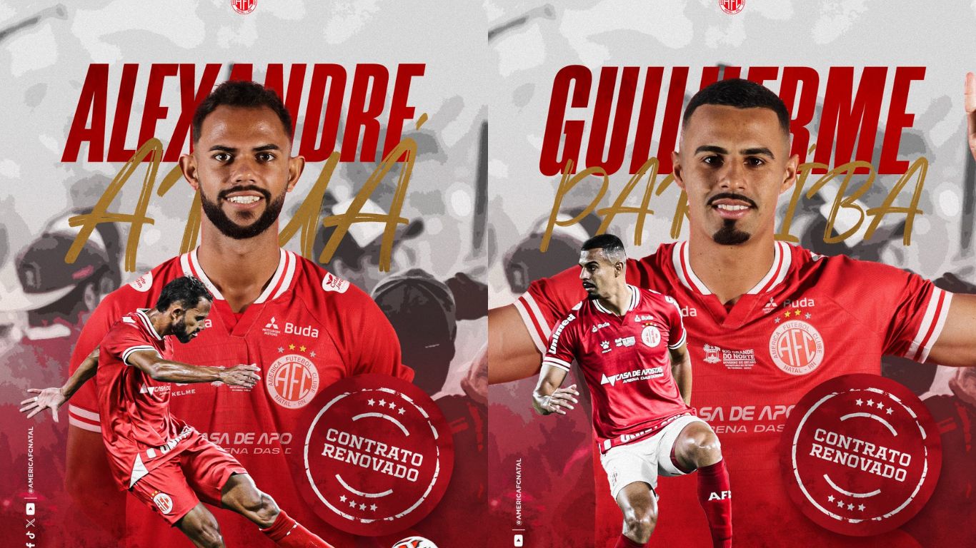 América-RN renova contrato de Alexandre Aruá e Guilherme Paraíba