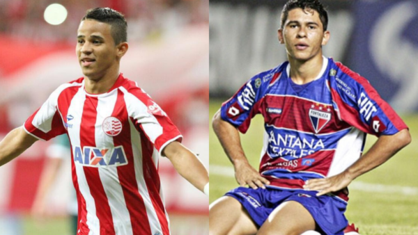Osvaldo brinca em substituição com Erick no Vitória: "Tu mijava na cama e eu já jogava no profissional" 2 Erick e Osvaldo em seus respectivos anos de estreia - Fotos: Reprodução/Redes Sociais