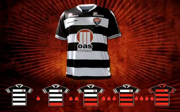 Vitória lança camisa em homenagem ao mês da Consciência Negra; confira 1 Camisa de 2012 era atualizada a cada meta batida - Foto: Divulgação/EC Vitória