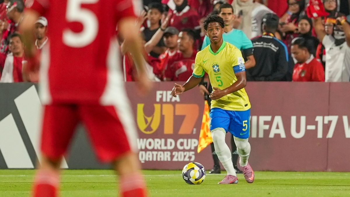 Zé Lucas, do Sport, durante a Copa do Mundo sub-17 no Catar com a Seleção Brasileira