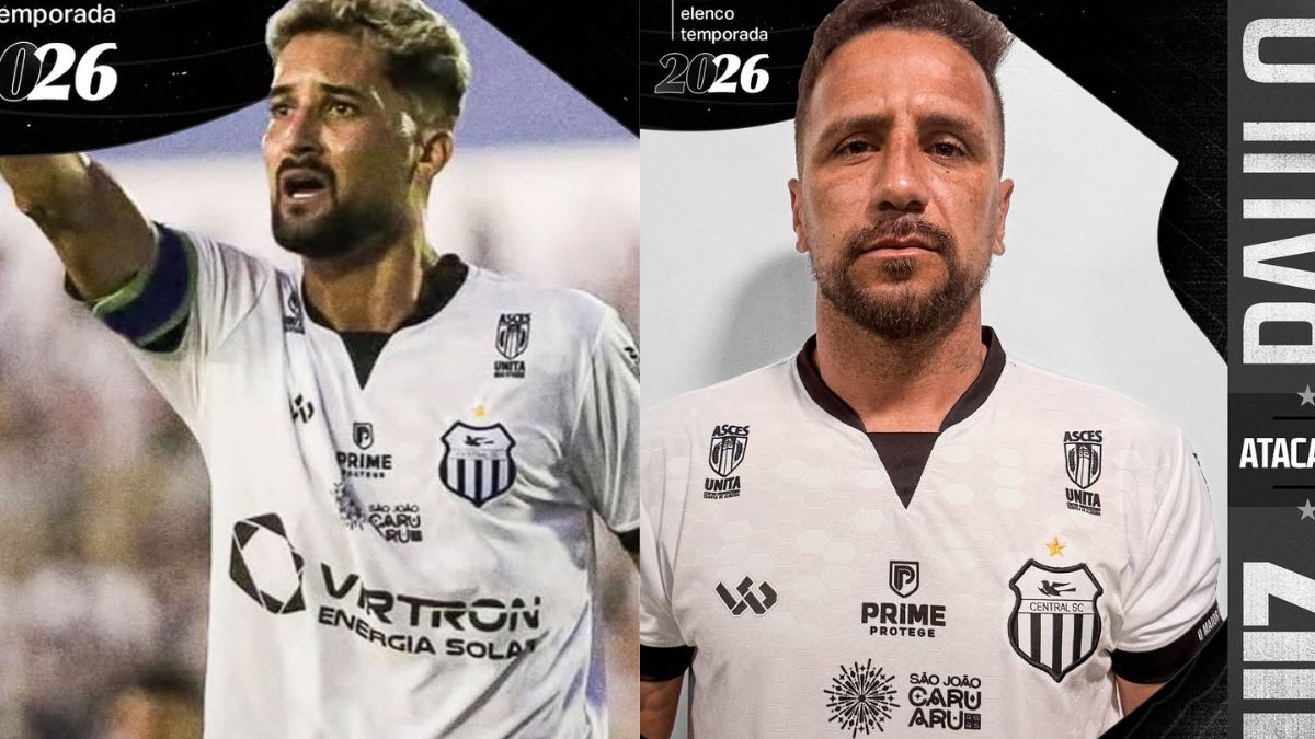 Central renova com zagueiro e atacante para a temporada de 2026