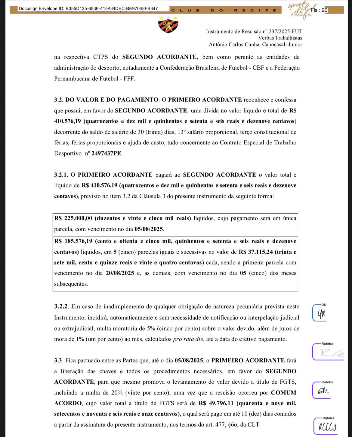 Antônio Carlos aciona Sport na Justiça.