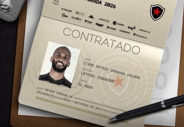 Botafogo-PB anuncia contratação do lateral Patric Calmon, ex-Bahia e Vitória