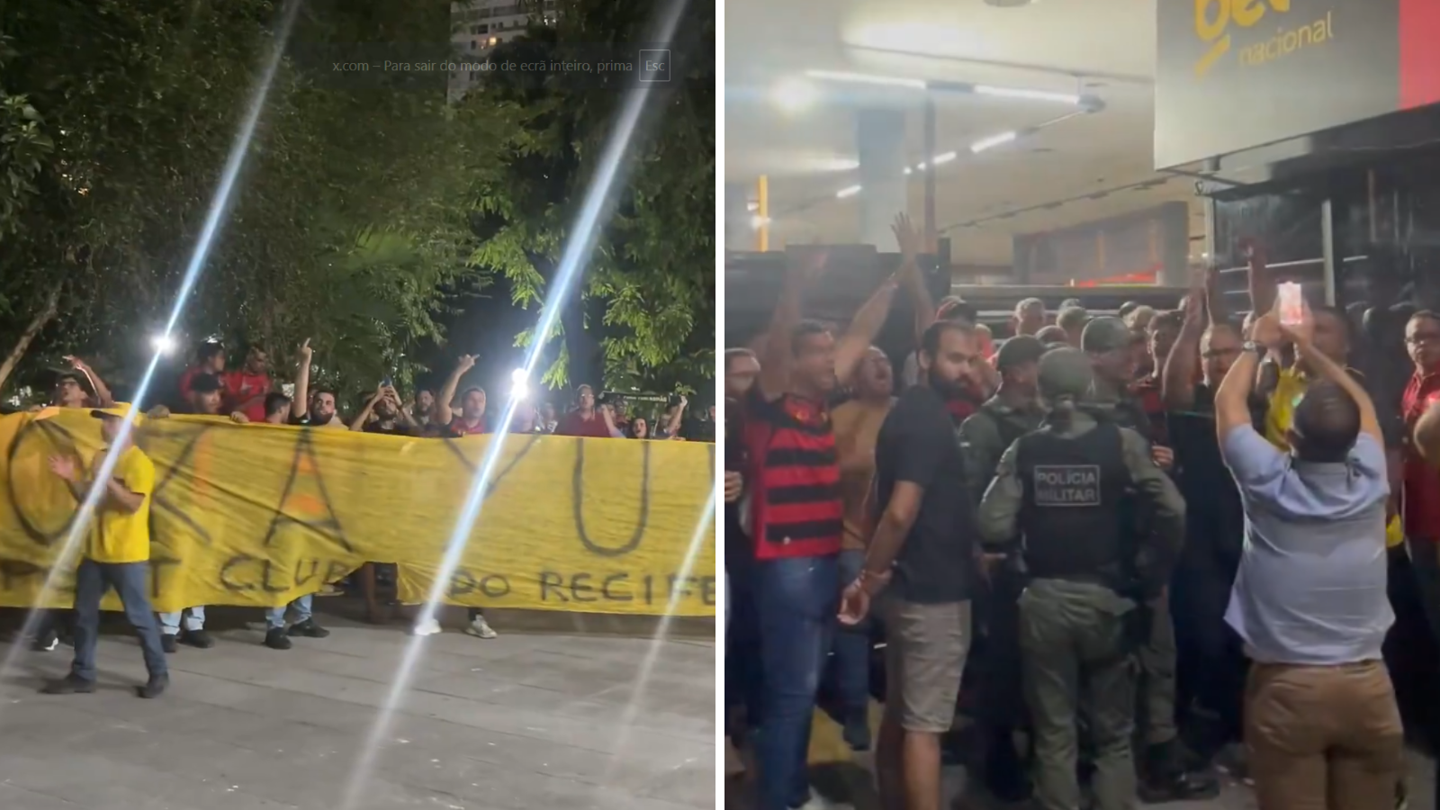 Torcida do Sport protesta contra Yuri Romão durante reunião do Conselho Deliberativo