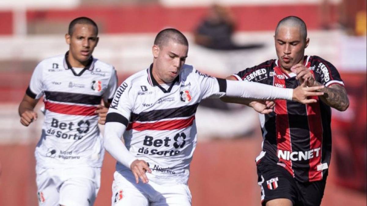 Santa Cruz perde de virada para o Botafogo-SP na estreia da Copinha