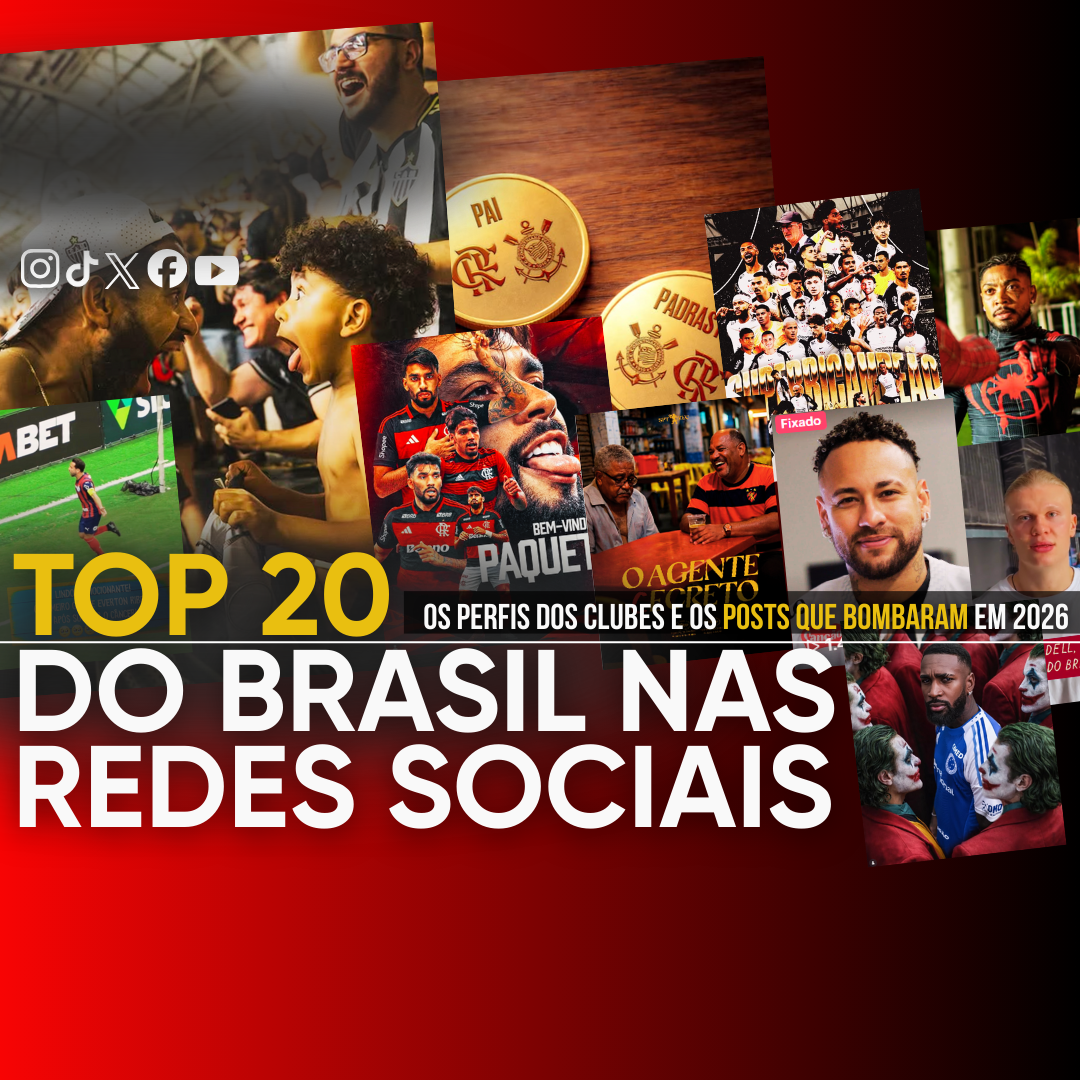 RANKING DOS 20 MAIORES CLUBES DO BRASIL NAS REDES SOCIAIS E OS MELHORES POSTS DE 2026
