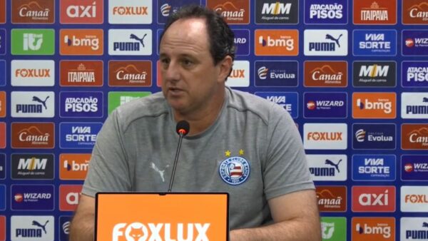Rogério Ceni, técnico do Bahia, em coletiva após a semifinal do Baiano