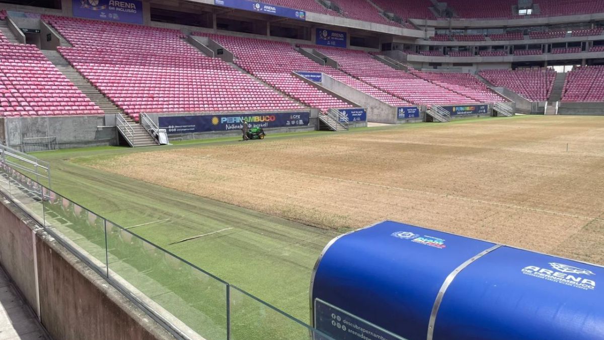 Gramado da Arena de Pernambuco - Santa Cruz x Náutico - Pernambucano