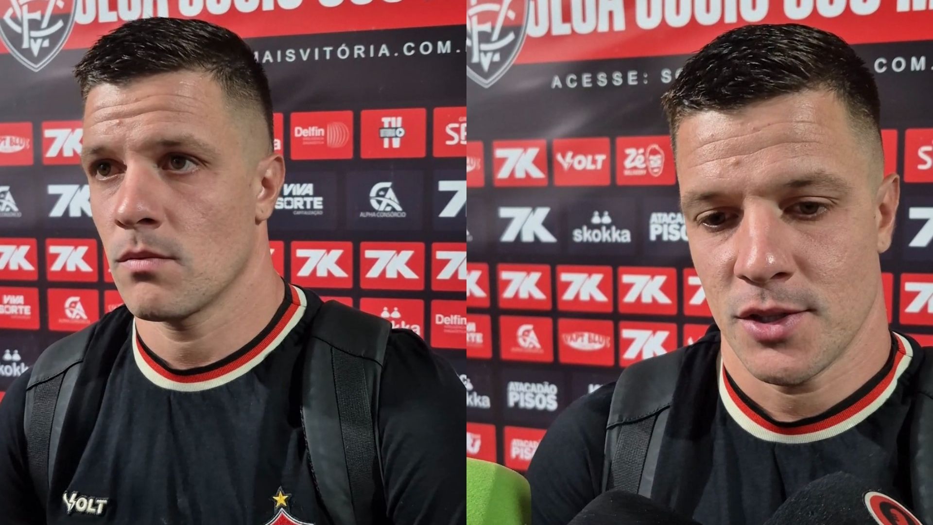 Vitória: Renato Kayzer lamenta pênalti perdido e enxerga placar diferente do que foi o jogo contra o Flamengo