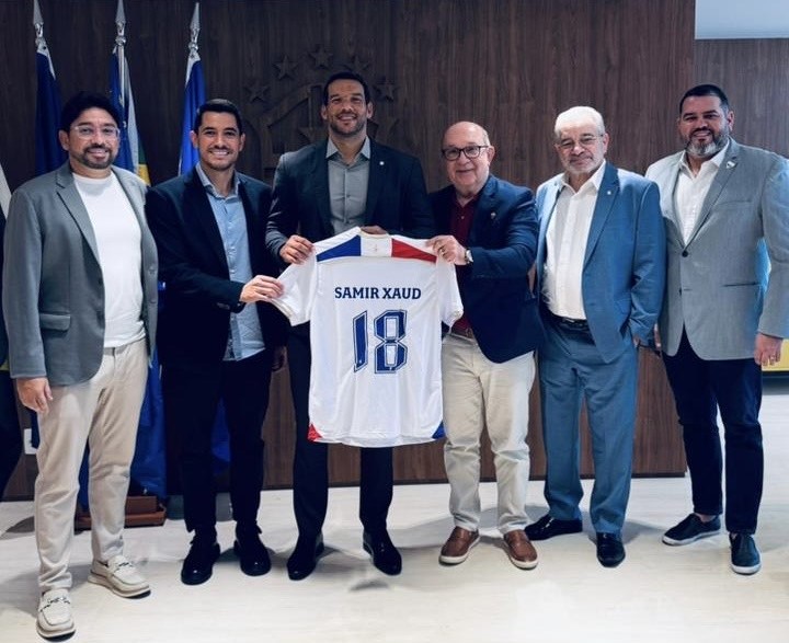 Comitiva do Fortaleza visita CBF para estreitar laços com presidente Samir Xaud