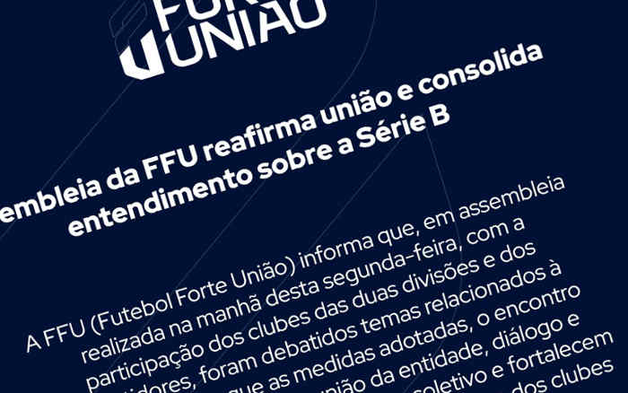Após pressão, FFU fecha acordo com filiados e iguala cotas da Série B ao contrato da Globo