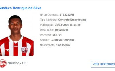 Náutico: Zagueiro Gustavo Henrique é regularizado antes de ser anunciado pelo clube