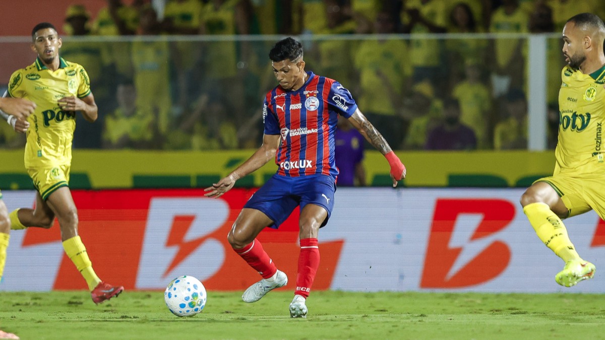 Erick Pulga, atacante do Bahia, em jogo contra o Mirassol, pelo Brasileirão