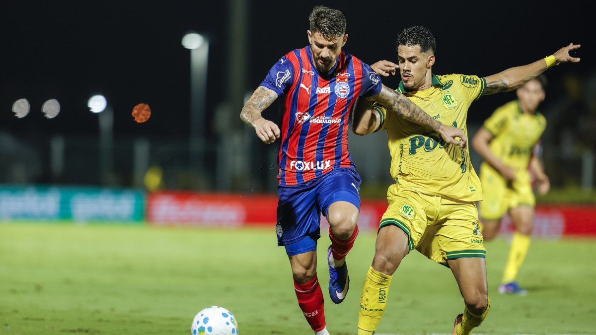 Everaldo, atacante do Bahia, em jogo contra o Mirassol, pelo Brasileirão
