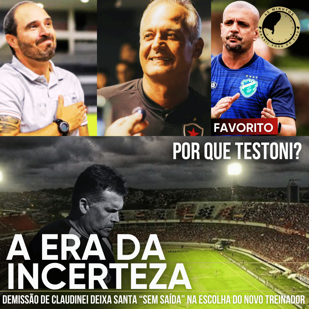 CRISE NO SANTA CRUZ: CLAUDINEI DURA APENAS 6 JOGOS E TRICOLOR FICA “SEM SAÍDA” PRA DEFINIR O TÉCNICO