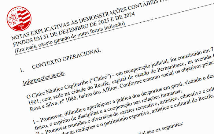 Balanço do Náutico em 2025 oscila entre maior receita em 12 anos e déficit recorde; veja detalhes